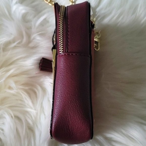 Kate Landry red & plum crossbody with gold chain NWT - Picture 5 of 14